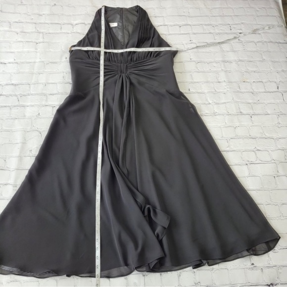 Rena Rowan Chiffon Black Cocktail dress sleeveless size 14 - Picture 4 of 11